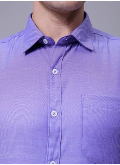 The Indian Garage Co Men Slim Fit Solid Full Sleeves Cutaway Collar Formal Shirt  - Image 5
