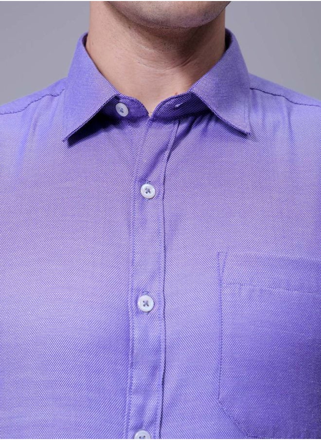 The Indian Garage Co Men Slim Fit Solid Full Sleeves Cutaway Collar Formal Shirt  - Image 5
