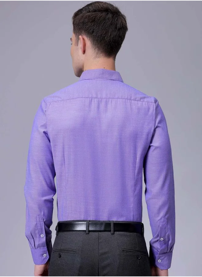 The Indian Garage Co Men Slim Fit Solid Full Sleeves Cutaway Collar Formal Shirt