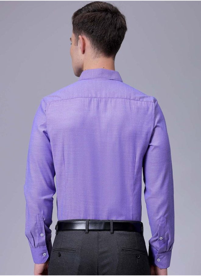 The Indian Garage Co Men Slim Fit Solid Full Sleeves Cutaway Collar Formal Shirt  - Image 2