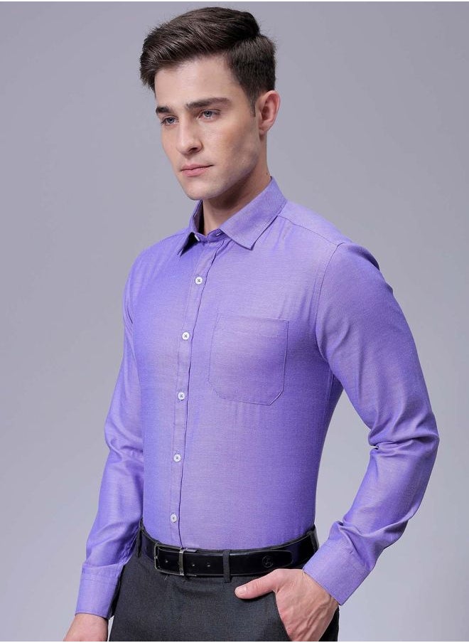 The Indian Garage Co Men Slim Fit Solid Full Sleeves Cutaway Collar Formal Shirt  - Image 3