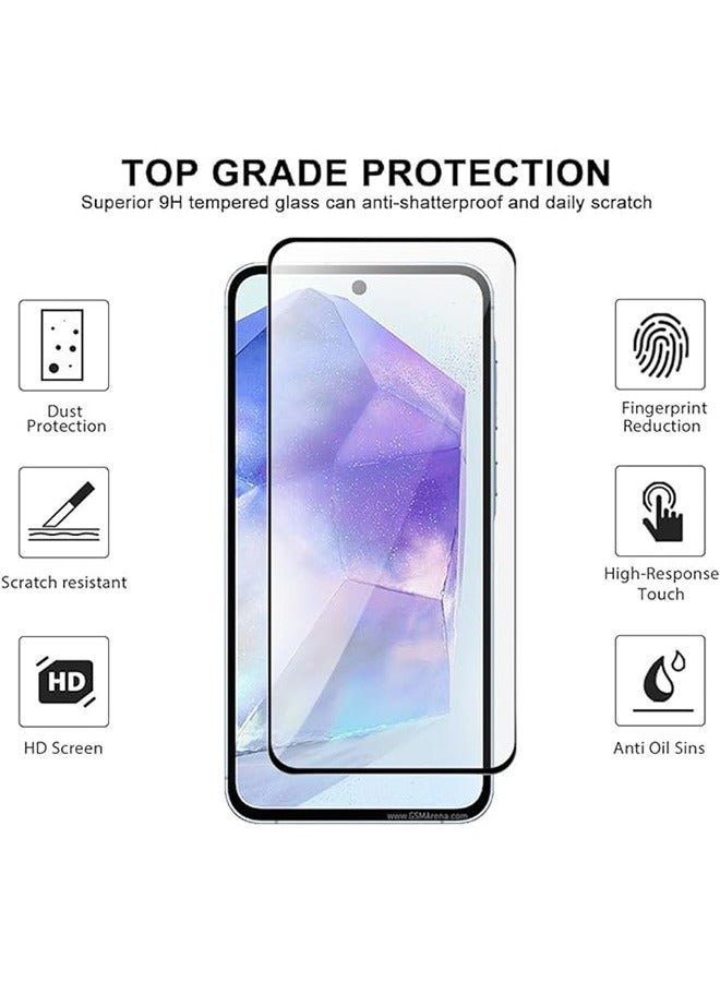 DUSALA 2 Pack Samsung Galaxy A55 5G Screen Protector, 9H Tempered Glass Screen Protector for Samsung Galaxy A55 5G, Support Fingerprint Unlock, Case Friendly, Anti-Scratch Film - Image 2