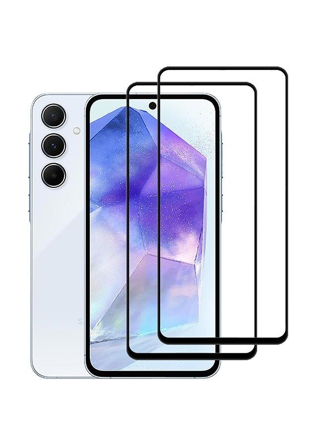DUSALA 2 Pack Samsung Galaxy A55 5G Screen Protector, 9H Tempered Glass Screen Protector for Samsung Galaxy A55 5G, Support Fingerprint Unlock, Case Friendly, Anti-Scratch Film - Image 1