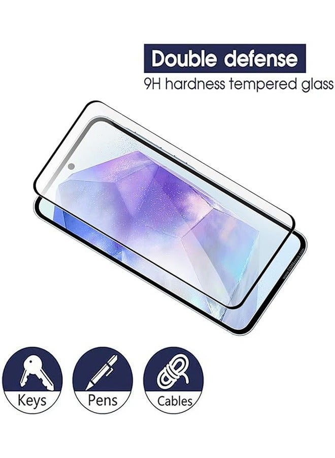 DUSALA 2 Pack Samsung Galaxy A55 5G Screen Protector, 9H Tempered Glass Screen Protector for Samsung Galaxy A55 5G, Support Fingerprint Unlock, Case Friendly, Anti-Scratch Film - Image 3