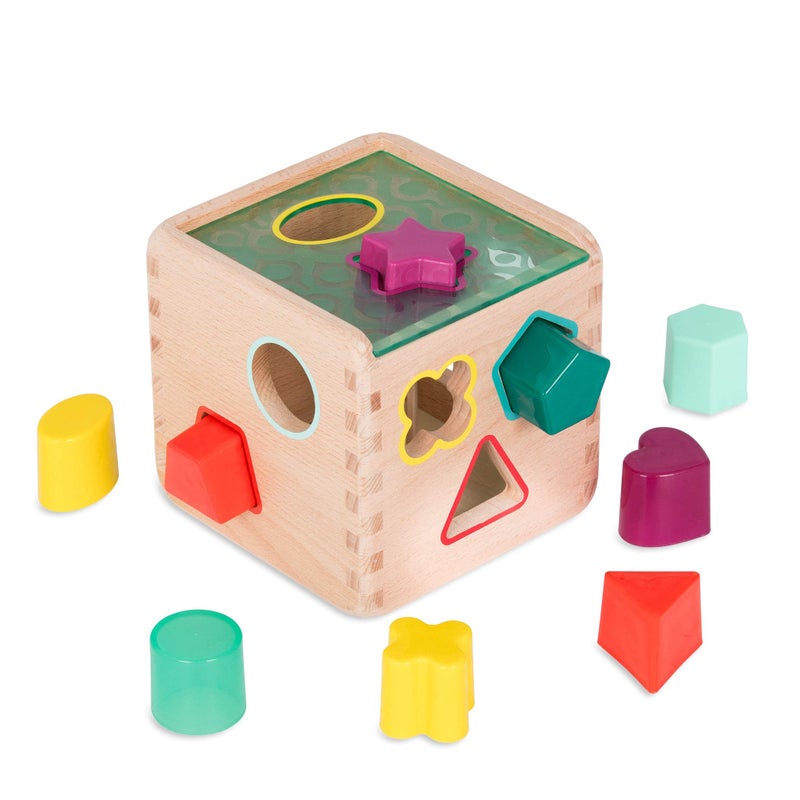 Wonder Cube - Wooden Shape Sorting Toy - Activity Cube Sorter For Toddlers, 18 months + (BX1763Z)
