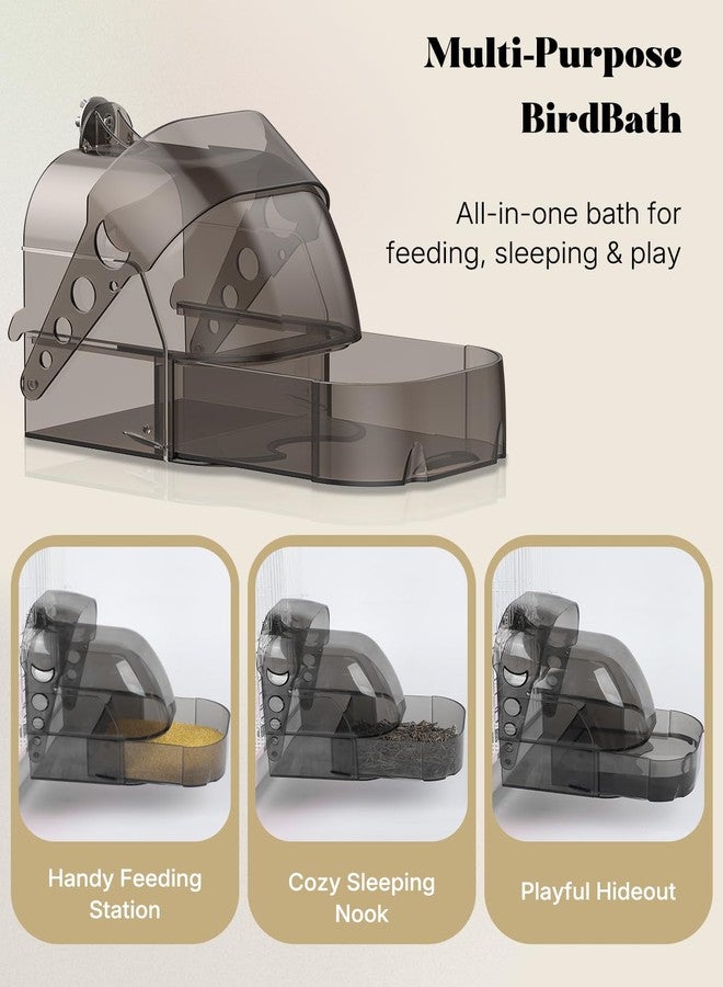 باوفلي حوض استحمام للطيور من باوفلاي، مناسب للأقفاص، حوض استحمام للببغاء، حوض استحمام للطيور، حوض استحمام للأقفاص للتغذية والراحة، صندوق حوض استحمام أكريليك للببغاء، الكوكاتيل، البادجي، الكناري، طائر الحب، والكناري. - Image 5