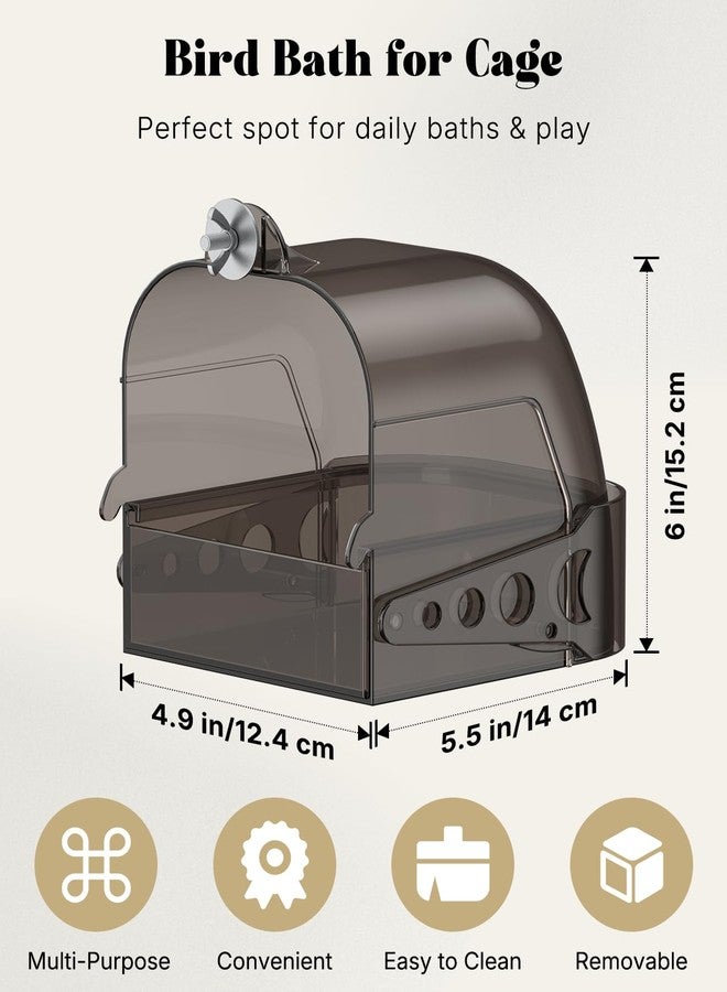 باوفلي حوض استحمام للطيور من باوفلاي، مناسب للأقفاص، حوض استحمام للببغاء، حوض استحمام للطيور، حوض استحمام للأقفاص للتغذية والراحة، صندوق حوض استحمام أكريليك للببغاء، الكوكاتيل، البادجي، الكناري، طائر الحب، والكناري. - Image 2
