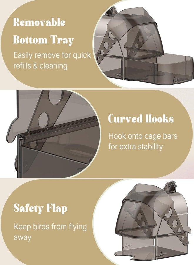 باوفلي حوض استحمام للطيور من باوفلاي، مناسب للأقفاص، حوض استحمام للببغاء، حوض استحمام للطيور، حوض استحمام للأقفاص للتغذية والراحة، صندوق حوض استحمام أكريليك للببغاء، الكوكاتيل، البادجي، الكناري، طائر الحب، والكناري. - Image 4