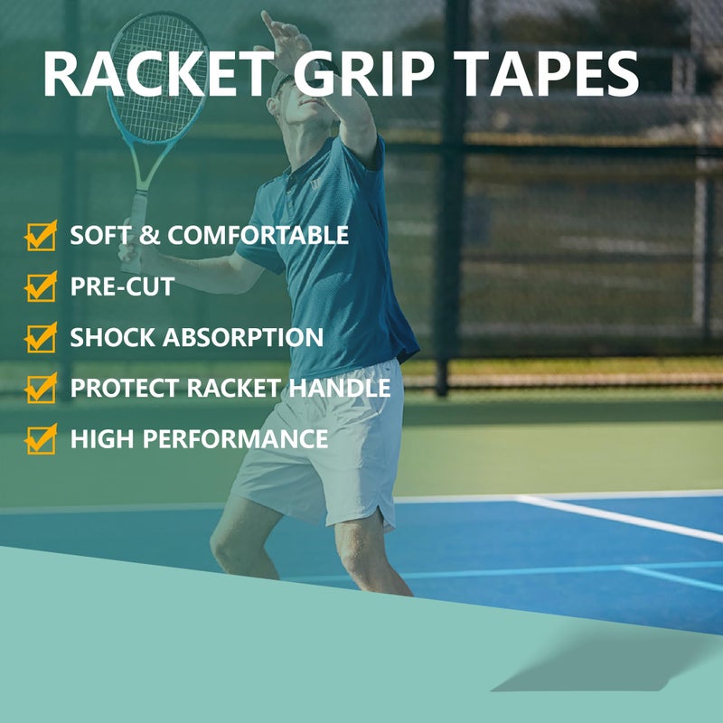 Ogeenier Pack of 6 Grip Tape Tennis Racket Unisex Non-Slip and Anti-Sweat for Tennis Grip Tape Soft Natural Hold Overgrip Tennis Racket Badminton Racket Squash Racket Padel - Image 2