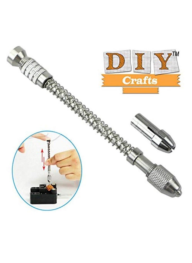 DIY Crafts Diy Crafts CTDIYHI57144 Pin Vise Wood Spiral Hand Push Drill Chuck Micro Twist Bit 1 Drill Multicolor  - Image 5