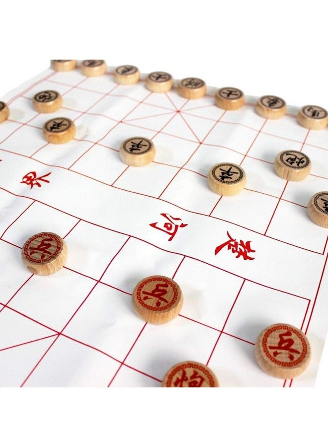 GoodPlay Beechwood Chinese Chess Set Xiangqi Travel Games Sets with Leather Chessboard in a Hard Paper Box - Image 5