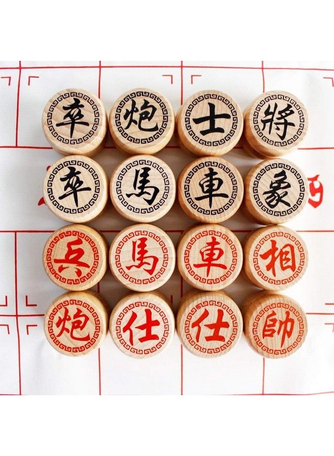 GoodPlay Beechwood Chinese Chess Set Xiangqi Travel Games Sets with Leather Chessboard in a Hard Paper Box - Image 3