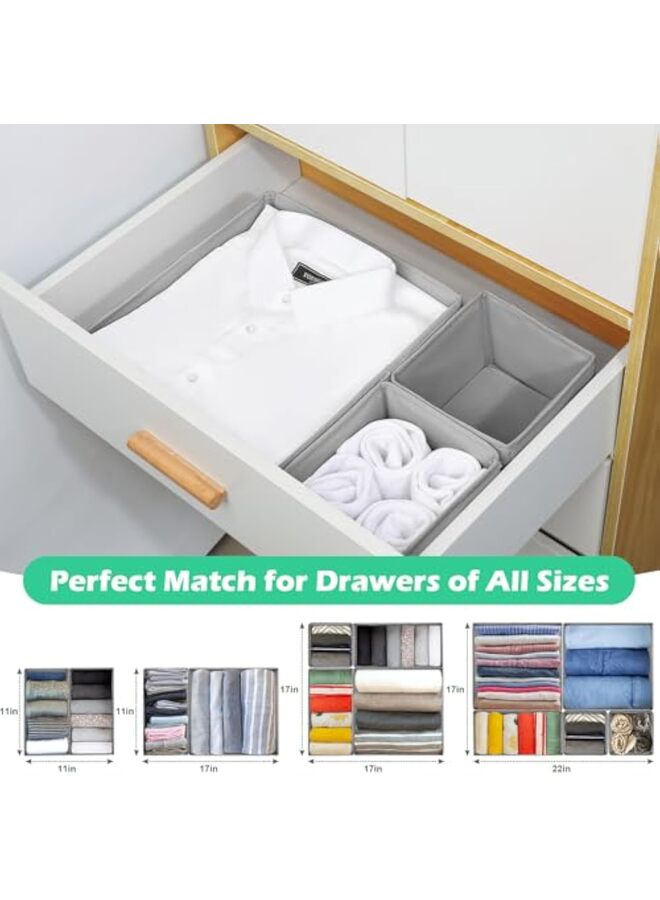 Drawer Clothing Organizer 16-Pack, Grey 3 Sizes Underwear Drawer Dividers, Fabric Folding Wardrobe Organizer, Can Store Baby Clothes, Bras, Underwear, Panties, Belts, Socks, Ties  - Image 4
