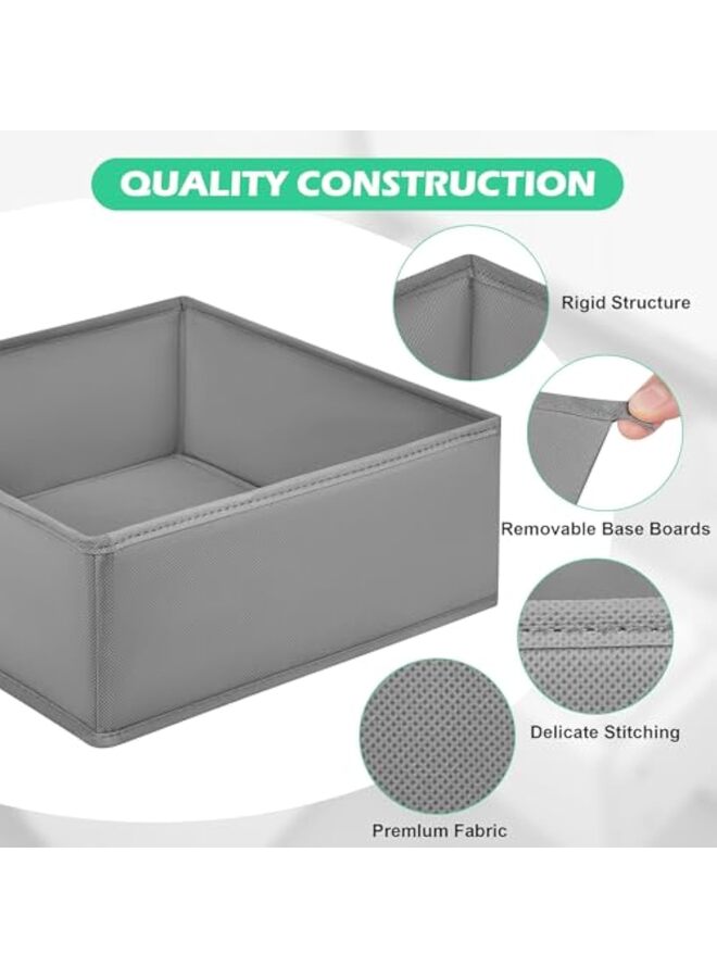 Drawer Clothing Organizer 16-Pack, Grey 3 Sizes Underwear Drawer Dividers, Fabric Folding Wardrobe Organizer, Can Store Baby Clothes, Bras, Underwear, Panties, Belts, Socks, Ties  - Image 5