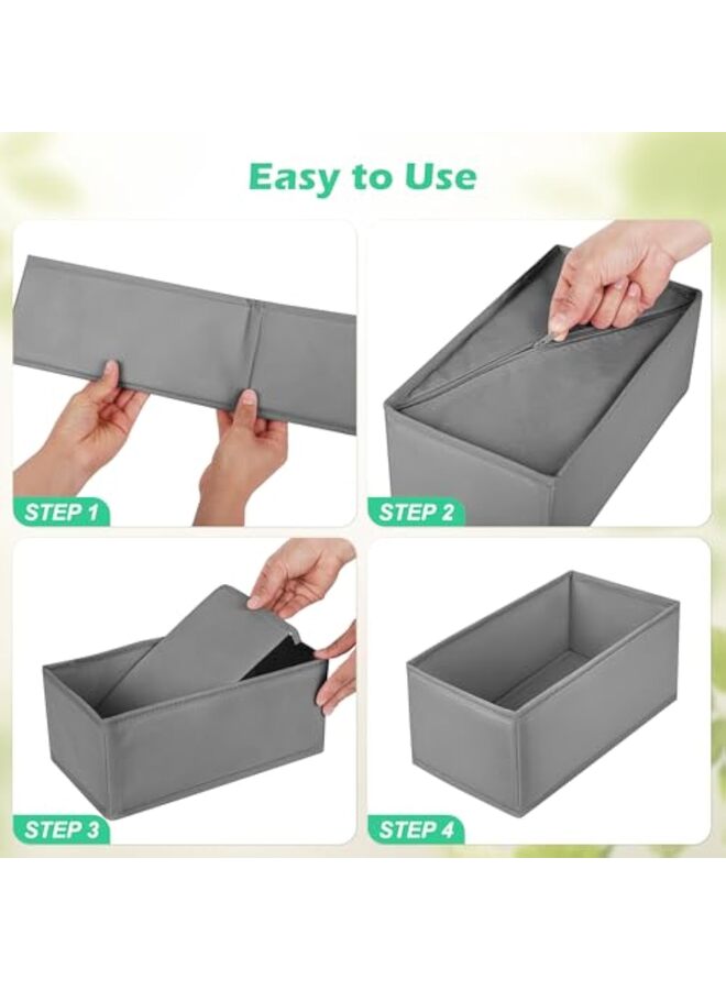 Drawer Clothing Organizer 16-Pack, Grey 3 Sizes Underwear Drawer Dividers, Fabric Folding Wardrobe Organizer, Can Store Baby Clothes, Bras, Underwear, Panties, Belts, Socks, Ties  - Image 3