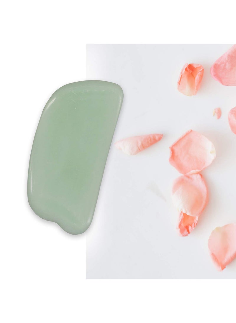 Ladista Ladista GSBLD74 Gua Sha Scraping Massage Tool for Facial Glow Blood Circulation Natural Jade Stone Removes Toxins Prevents Wrinkles Boost Radiance of Complexion 1 Pc Light Green  - Image 4