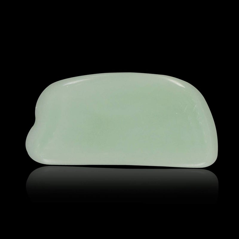 Ladista Ladista GSBLD74 Gua Sha Scraping Massage Tool for Facial Glow Blood Circulation Natural Jade Stone Removes Toxins Prevents Wrinkles Boost Radiance of Complexion 1 Pc Light Green  - Image 3