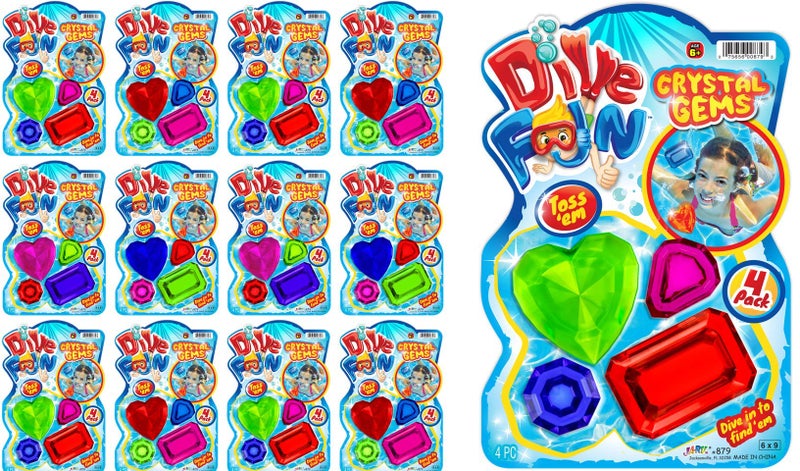 Ja-Ru JA-RU Dive Fun Jewels & Gems Underwater Diving Toys (12 Pack  48 Gems) Sinking & Floating Pool Toys for Boys & Girls. Kids Swimming & Diving Training Toys. Party Favors Treasure Chest Prizes. 879-12p - Image 1
