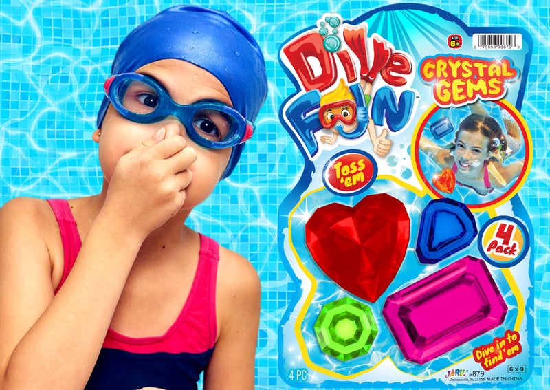 Ja-Ru JA-RU Dive Fun Jewels & Gems Underwater Diving Toys (12 Pack  48 Gems) Sinking & Floating Pool Toys for Boys & Girls. Kids Swimming & Diving Training Toys. Party Favors Treasure Chest Prizes. 879-12p - Image 2