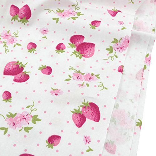 Hanjunzhao Strawberry Fabric by The Yard, Strawberries on White Background, Cotton Fabric for Clothing Sewing and Arts Crafts, 39 by 63-inch (1.09 by 1.75-Yard), Pink White - Image 4