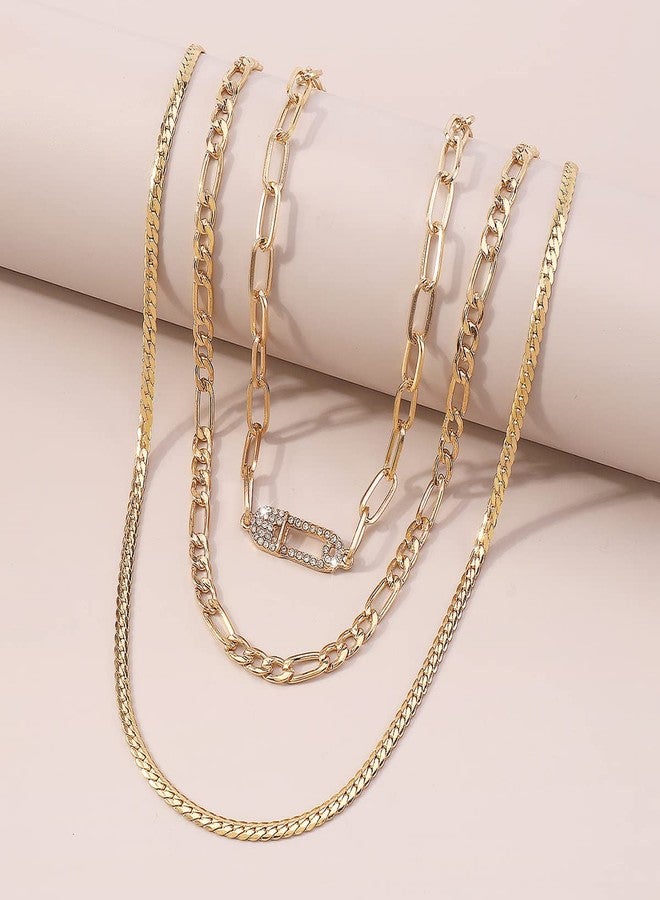 Chargances Dainty Rhinestone Paperclip Choker Layered Crystal Snoke Bone Chain Necklace Fashion Adjustable Jewelry for Women Gift Party (Gold) - Image 4