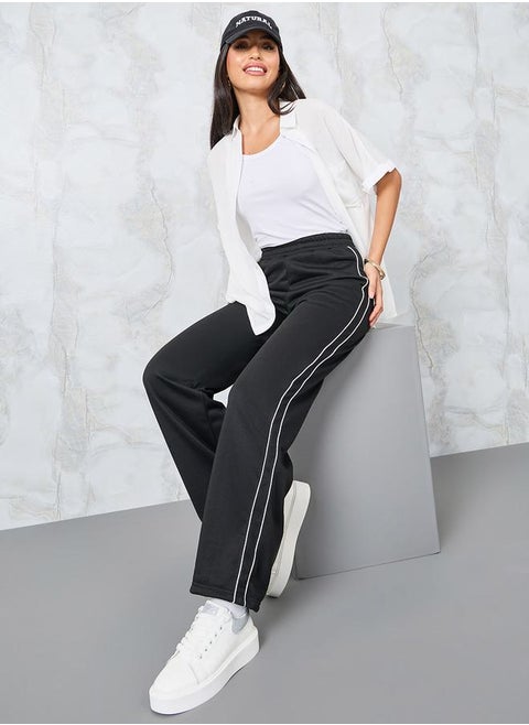 Relaxed Fit Joggers with Side Stripes