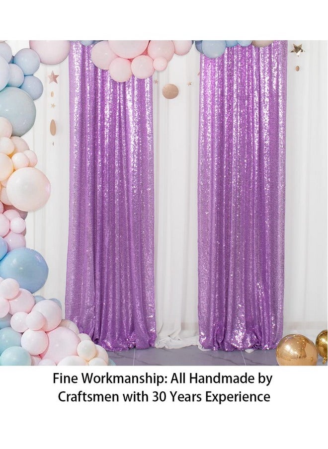 ShinyBeauty Sequin Curtains 2 Panels Lavender 2Ftx8Ft Sequin Photo Backdrop Sequin Backdrop Curtain Pack Of 2 1011E  - Image 3