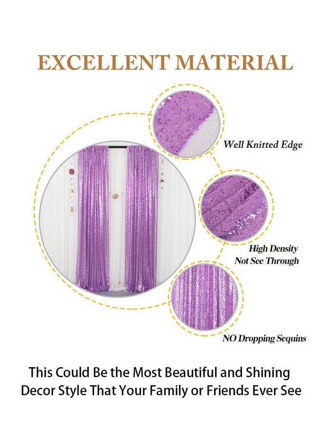 ShinyBeauty Sequin Curtains 2 Panels Lavender 2Ftx8Ft Sequin Photo Backdrop Sequin Backdrop Curtain Pack Of 2 1011E  - Image 5