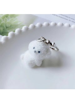 Resin Flocked Cartoon Dog Keychain Charm Number 2
