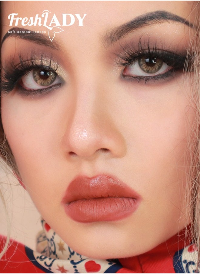 FreshLady Freshlady Dna Taylor Brown Hazel 14.00mm Colored Contact Lenses 1 Year Disposable for Daily  - Image 3