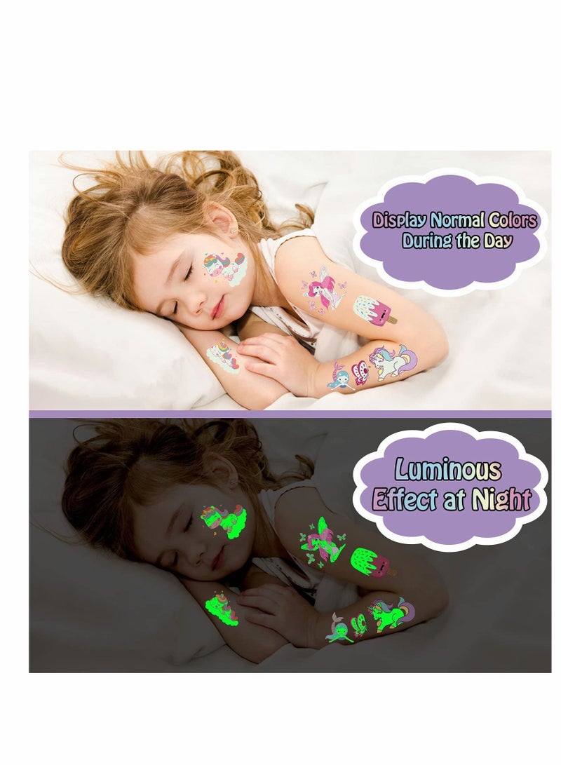 SOLARAE Luminous Tattoos, Party Bag Fillers Temporary Tattoo Stickers with Unicorn/Dinosaur/Mermaid, Birthday Decorations Party Favors Supplies for Boys and Girls, 140 Styles(10 Sheets) - Image 4