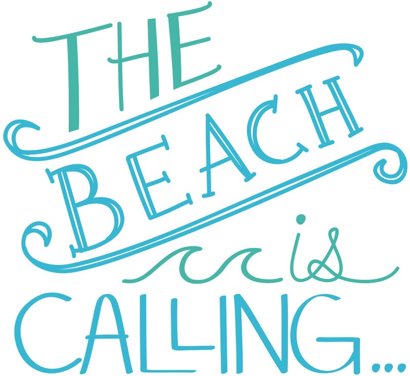 WallPops DWPQ2169 Beach is Calling Wall Quote Blue