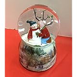 Roman Roman Charming Kids Kissing Snowman Musical 5 x 3.25 Resin Decorative Table Top Snow Globe - Image 1