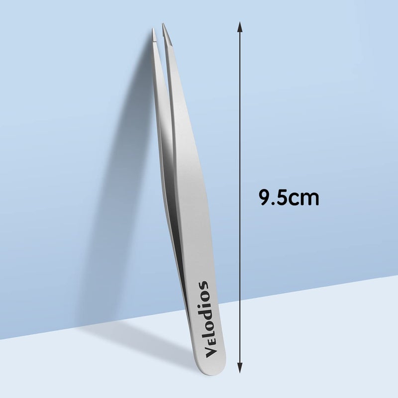 Velodios Pointed Tweezers for Women Facial Hair, Professional Stainless Steel Tweezers for Eyebrow, Chin Hair and Ingrown Hair Removal - Image 2