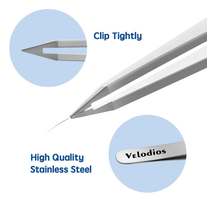 Velodios Pointed Tweezers for Women Facial Hair, Professional Stainless Steel Tweezers for Eyebrow, Chin Hair and Ingrown Hair Removal - Image 3