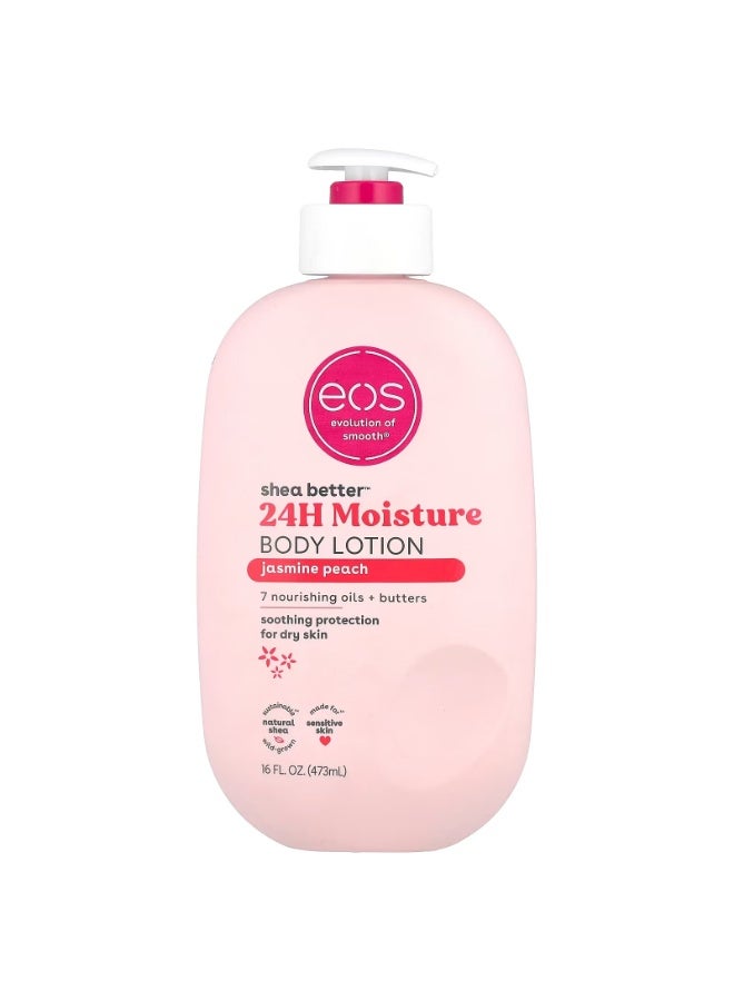 eos Shea Better Body Lotion- Jasmine Peach, 24-Hour Moisture Skin Care, Lightweight & Non-Greasy, Made with Natural Shea, Vegan, 16 fl oz - Image 1