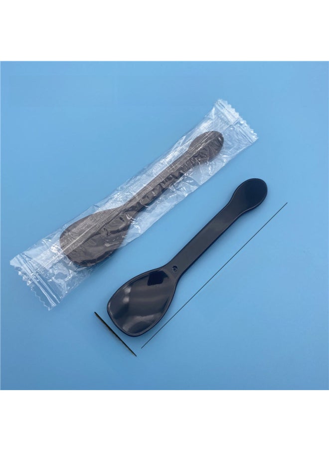 Generic - Disposable Plastic Small Spoon Separate Packaging Ps Plus Hard Spoon Ice Cream Dessert Cake Spoon Food Grade-Specifications:Bulk-Color:Transparent 10cm Ice Cream Scoop - Image 1