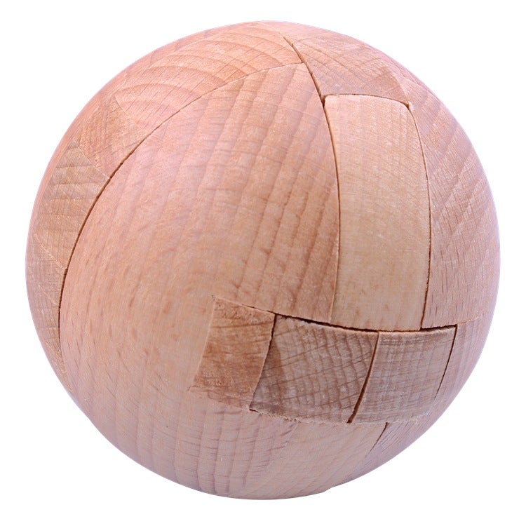 Wisdom Wheel Large Beech Kongming Lock Children'S Educational Toys For Adults And Students Decompression Burning Brain Disassembly And Reassembly Luban Lock - Image 1