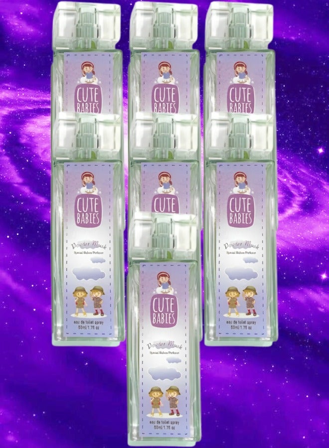 Cute 7 Pieces Babies Powder Musk Perfume 50ml EDT - Image 1