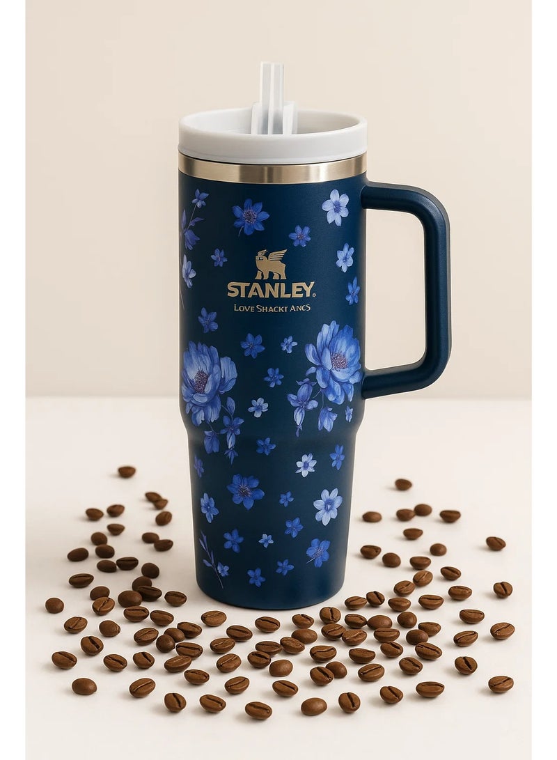 ستانلي كوب ستانلي أوريجينال فلوستات كوينشر H2.0 معزول بالفراغ من الفولاذ المقاوم للصدأ مع غطاء وقش للمياه أو الشاي المثلج وعصير القهوة والعصائر وما إلى ذلك، 1.18 لتر - Image 1