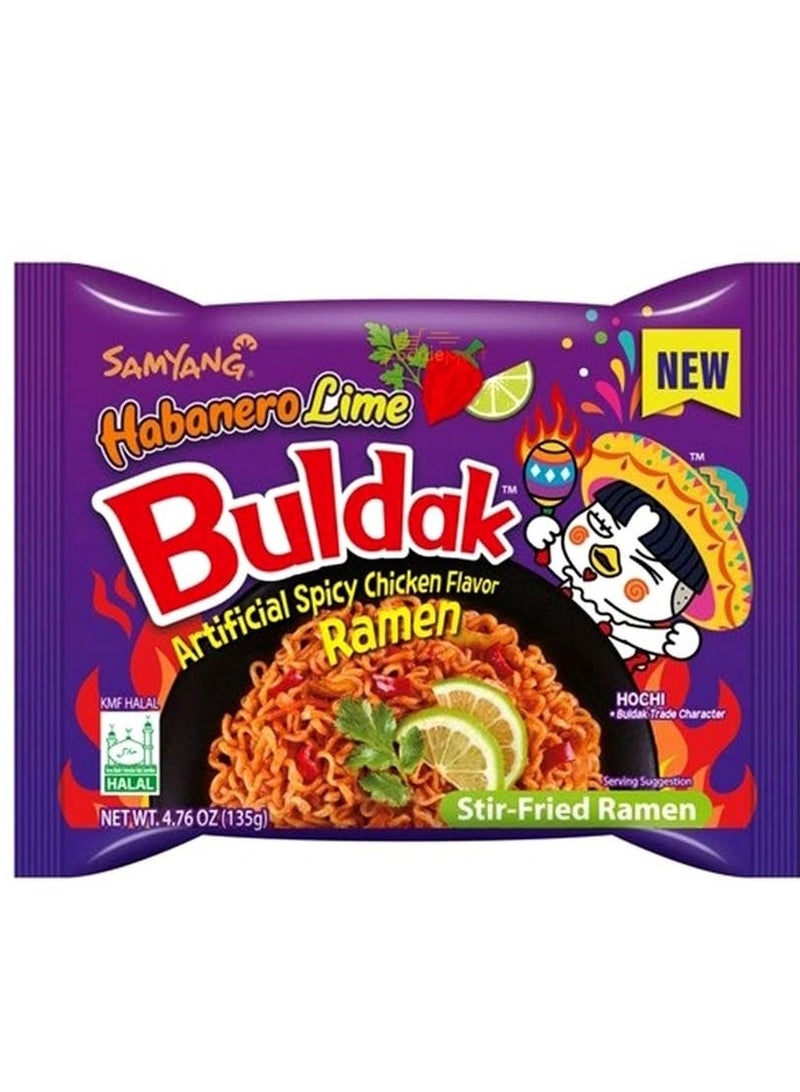 Samyang Hot Chicken Flavor Ramen Habanero Lime Noodles  5*140g - Image 2
