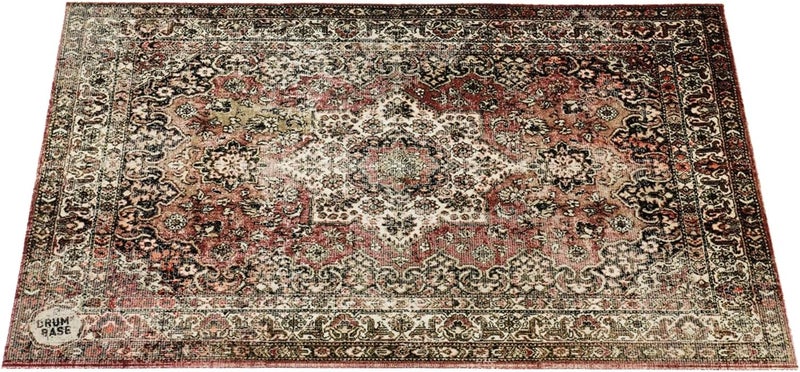 DRUM N BASE DRUMnBASE Vintage Persian Style Stage Rug, Non Slip Waterproof Rug for Stage or Studio Use to Reduce Vibrations, Classic Worn, 4.26 FT X 3 FT - Image 1