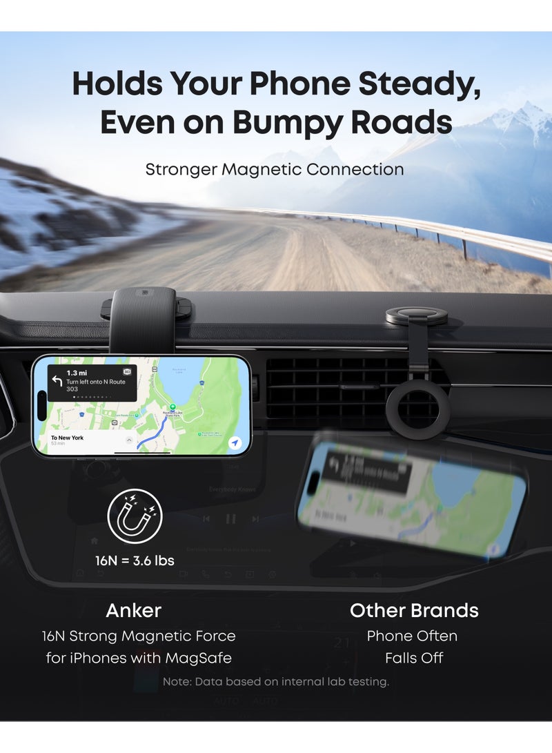 Anker Magnetic Car Mount for iPhone 16/15, 360° AdjustableCar Phone Holder with Alloy Bracket, Only for iPhone 16/16 Pro/16 Pro Max/16 Plus and More (Does Not Support Charging) - Image 3