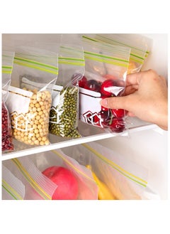 sokany 70 Packs Reusable Food Storage Bags, Freezer Ziplock Lunch Bags for Meats Meals, Vegetables, Fruits, Desserts, Snacks 15 Large/25 Medium/30 Small (Clear/White)  - Image 5