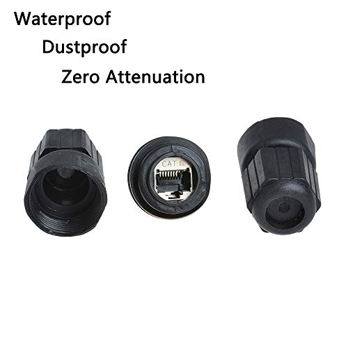 ANMBEST 5PCS M25AP2 Shielded RJ45 Waterproof Cat5/5e/6 8P8C Connector IP67 Ethernet LAN Cable Connector Double Head Outdoor LAN Coupler Adapter Female to Female - Image 4