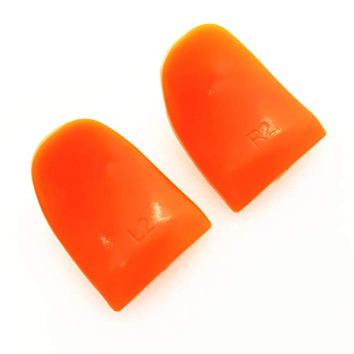 Asokex L2 R2 Triggers Ps4 (2 Pairs Trigger Extender,6Pcs Thumbstick Grips, 2 Pairs LED Light Bar Decal) for Ps4 Dualshock Controller(Black&Orange) - Image 3