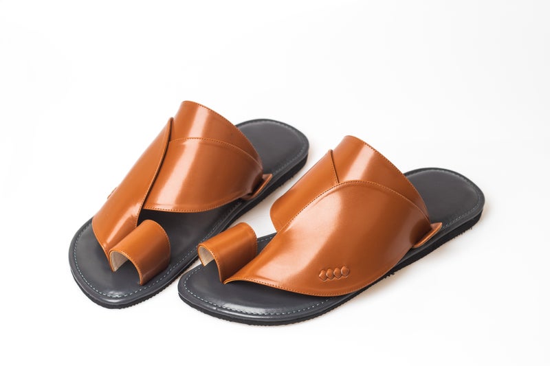 Zubairiya Naal | For Daily Wear, Eid and Occasions | Sandal | Red and Grey Leather | Saudi Arabian Eastern - Image 1