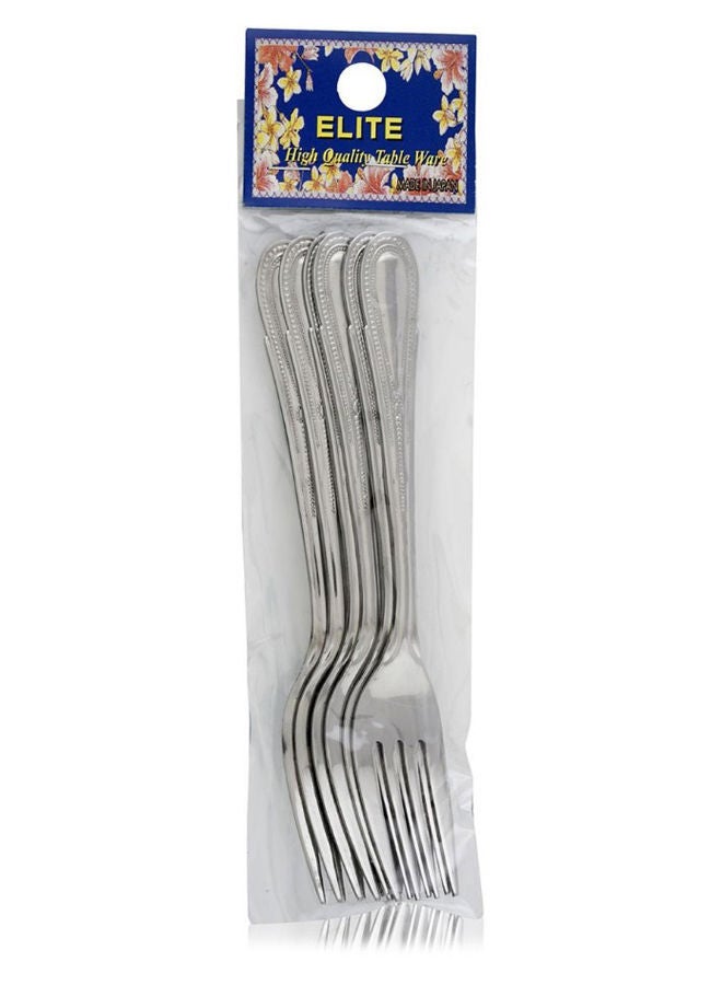 NIBEMINENT 6-Piece Japan Necklace Fruit Fork Set Silver  - Image 2