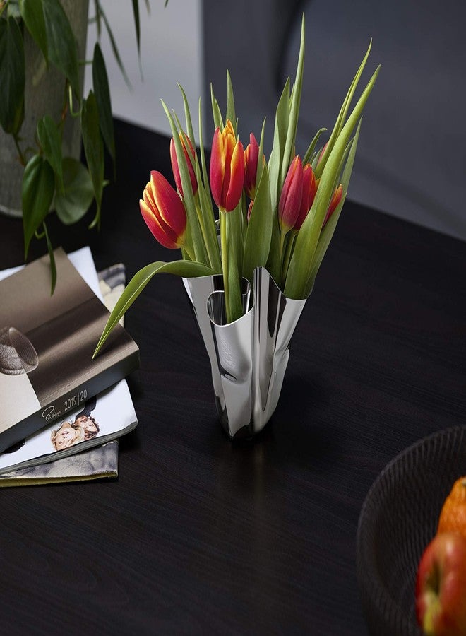 Philippi - Margeaux vase or lantern - hand-folded unique piece made of stainless steel - tea light or vase Eyecatcher for any occasion - Image 1