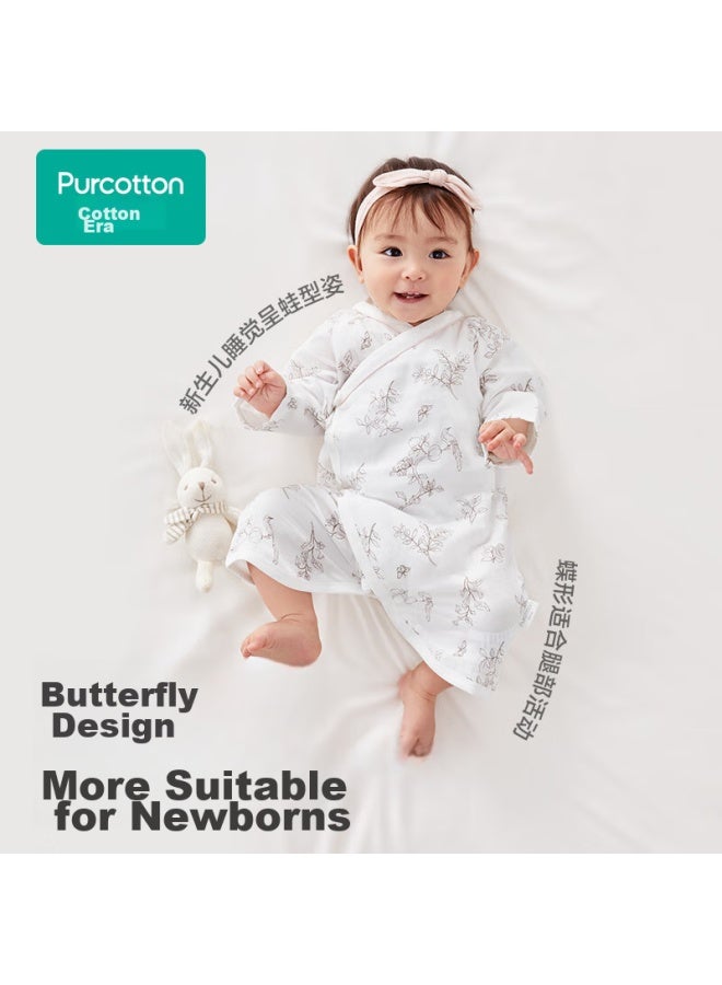 purcotton Purcotton Double-layer Gauze Butterfly Onesie, Pure Cotton Newborn Baby Bodysuit, All Seasons, Yian Plant Garden, 59cm  - Image 5